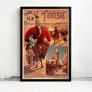 Vintage Poster of Tunisie Tunisia 1891 Tourism poster travel | Wall Map Print image 6