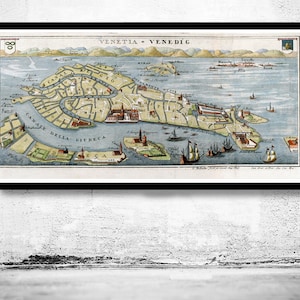 Vintage Old Map of Venice Venetia Venezia , Italy 1720  | Vintage Poster Wall Art Print | Wall Map Print | Old Map Print