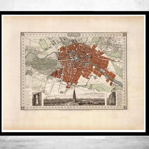 Old Map of Berlin Germany 1860 Vintage Map | Vintage Map Wall Art Print | Large Map Print | Home Decor Wall Art