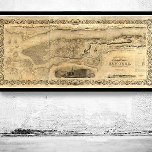 Old Map of New York 1836 Manhattan Vintage Map | Vintage Map Wall Art Print | Large Map Print | Home Decor Wall Art