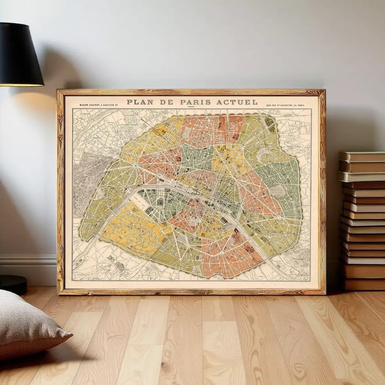 Old Map of Paris 1879 France Vintage Map of Paris | Wall Map Print - Etsy