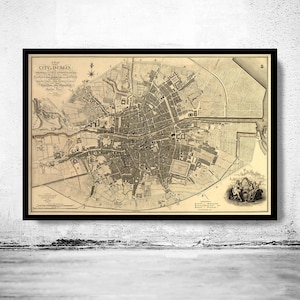 Old Map of Dublin Ireland 1797 Vintage Map | Vintage Map Wall Art Print | Large Map Print | Home Decor Wall Art
