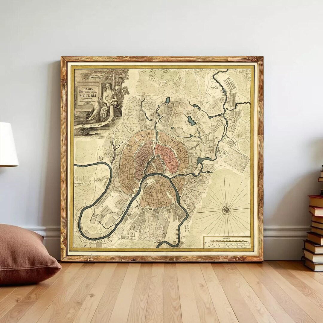Old Map of Moscow Russia 1745 Vintage Map | Wall Map Print - Etsy