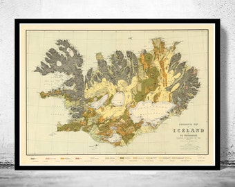 Old Map of Iceland Islandia 1928 Vintage Map Vintage Poster | Etsy