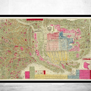 Old Map of Osaka City Japan 1884 Vintage Map | Vintage Map Wall Art Print | Large Map Print | Home Decor Wall Art