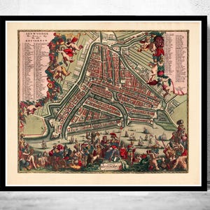 Old Map of Rotterdam Netherlands 1700 Vintage map | Vintage Map Wall Art Print | Large Map Print | Home Decor Wall Art