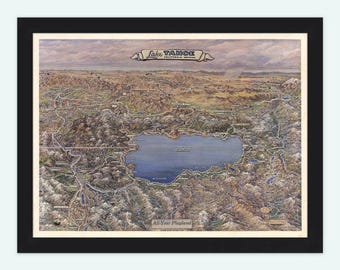 Old Map of Lake Tahoe California and Nevada 1965 Vintage Map | Vintage Map Wall Art Print | Large Map Print | Home Decor Wall Art