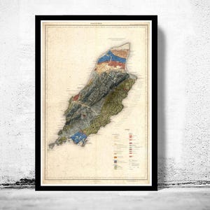 Old Map of Isle of Man 1898 Vintage Map | Vintage Map Wall Art Print | Large Map Print | Home Decor Wall Art