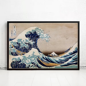 Japanese Art, Hokusai Under the great wave off Kanagawa, 1832  | Vintage Map Wall Art Print | Large Map Print | Home Decor Wall Art