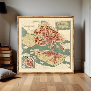Old Map of Stockholm Sweden 1922 Vintage Map | Wall Map Print