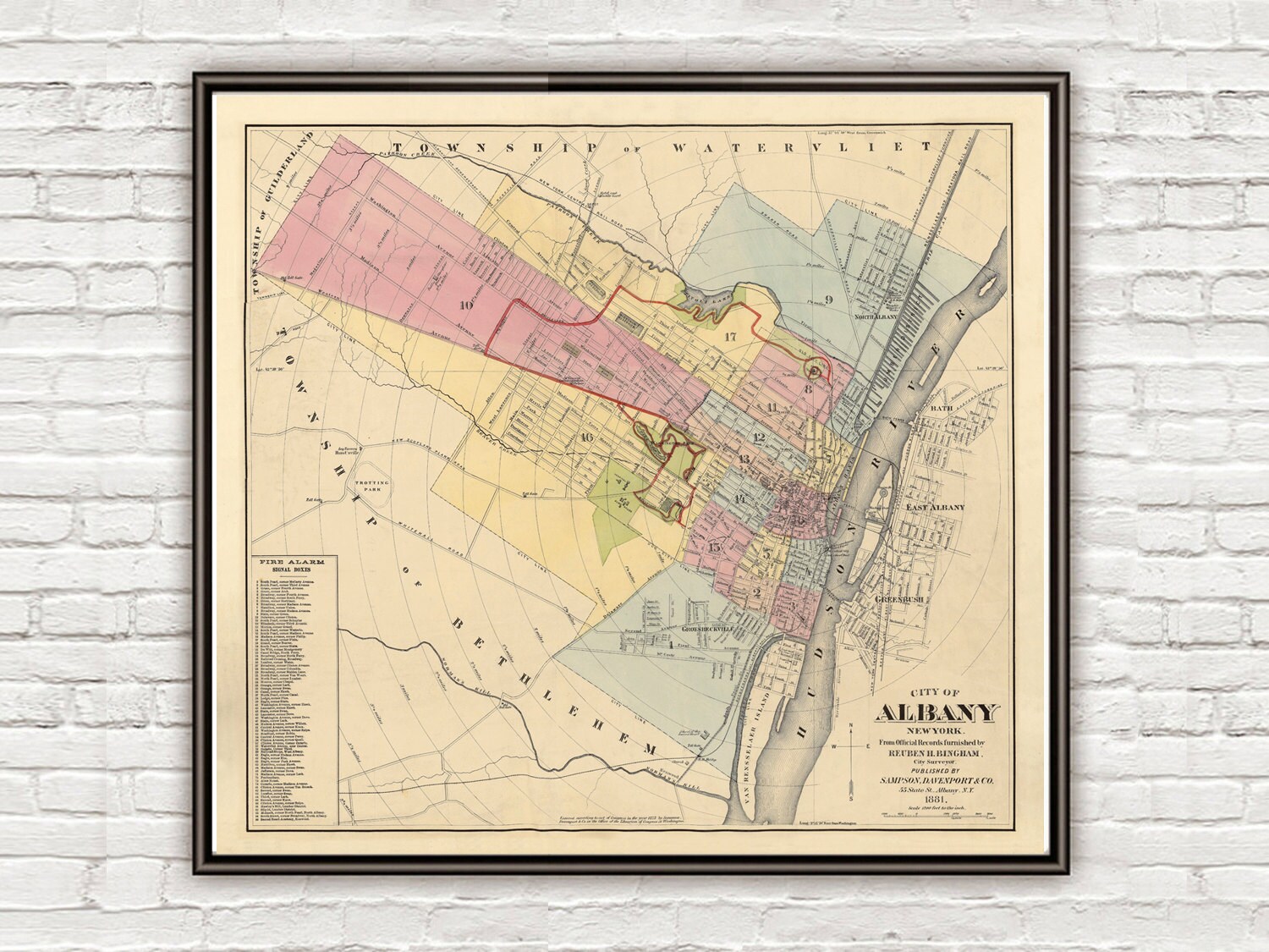 Map Of Albany Ny Albany Ny Old Map New York 1881 Vintage Poster Wall Art | Etsy