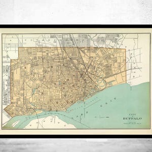 Old Map of Buffalo New York, United States 1895  | Vintage Map Wall Art Print | Large Map Print | Home Decor Wall Art