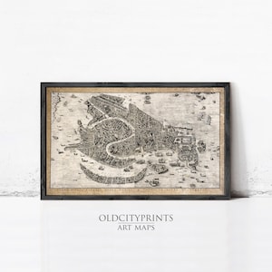 Antique Map of Venice Venetia Venezia 1729 | Wall Map Print