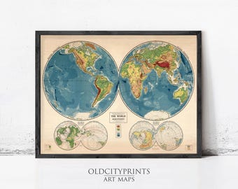 ヴィンテージ世界地図ポスター: 1550 セバスティアン ミュンスター