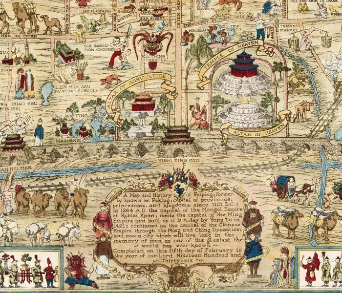 Vintage Map of Beijing China 1936 | Historical Wall Art Print Peking - Etsy