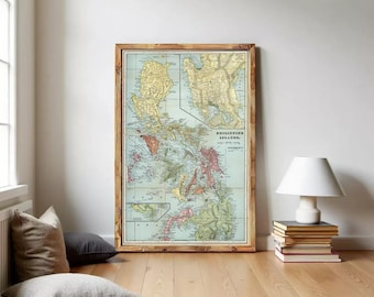 Old Map of Philippine Islands Philippines 1898  | Wall Map Print