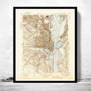 Old Map of Alexandria Virginia Columbia Maryland  | Vintage Map Wall Art Print | Large Map Print | Home Decor Wall Art