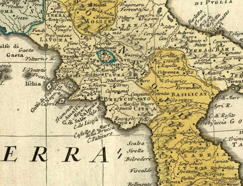 Antique Map of Italy 1742 | Vintage Italia Wall Decor Print image 4
