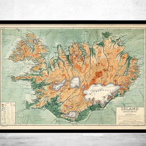 Old Map of Iceland Iceland Map Fine Print Islandia Map - Etsy