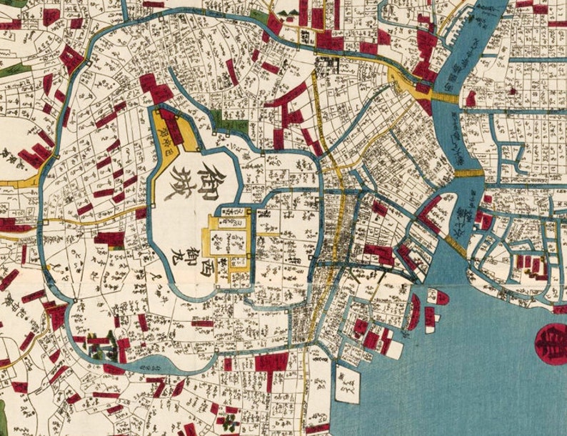 Эдо на карте. Японская карта москвы. Токио план города. Карта древней японии. Старая карта японии.