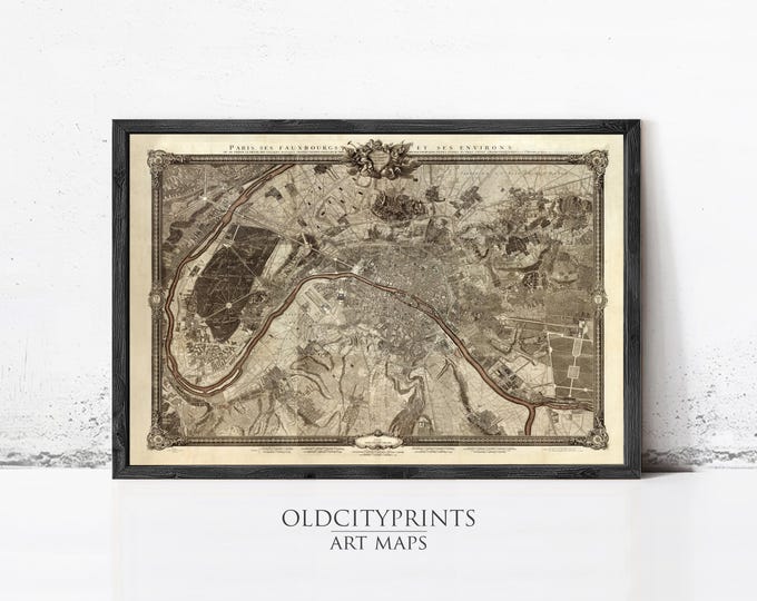 Plan De Paris - Old Map of Paris - Paris Vintage Map - Fine Print on ...