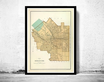 Old Map of Syracuse New York 1895  | Vintage Poster Wall Art Print | Wall Map Print | Old Map Print