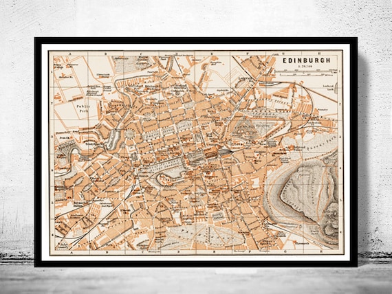 Vintage Map of Edinburgh From 1836 Photo Print Poster Gift Scotland