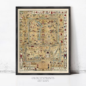 Vintage Map of Beijing China 1936 | Historical Wall Art Print Peking