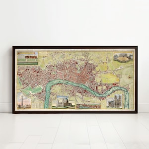 Beautiful Old Map of London Map 1800 Vintage Map of London | Vintage Map Wall Art Print | Large Map Print | Home Decor Wall Art