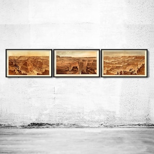 Grand Canyon Old Panoramic View United States 1882 | Vintage Map Wall Art Print | Large Map Print | Home Decor Wall Art