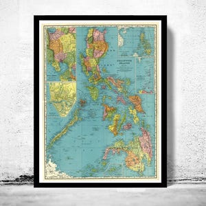 Old Map of Philippine Islands Philippines 1903  | Vintage Map Wall Art Print | Large Map Print | Home Decor Wall Art