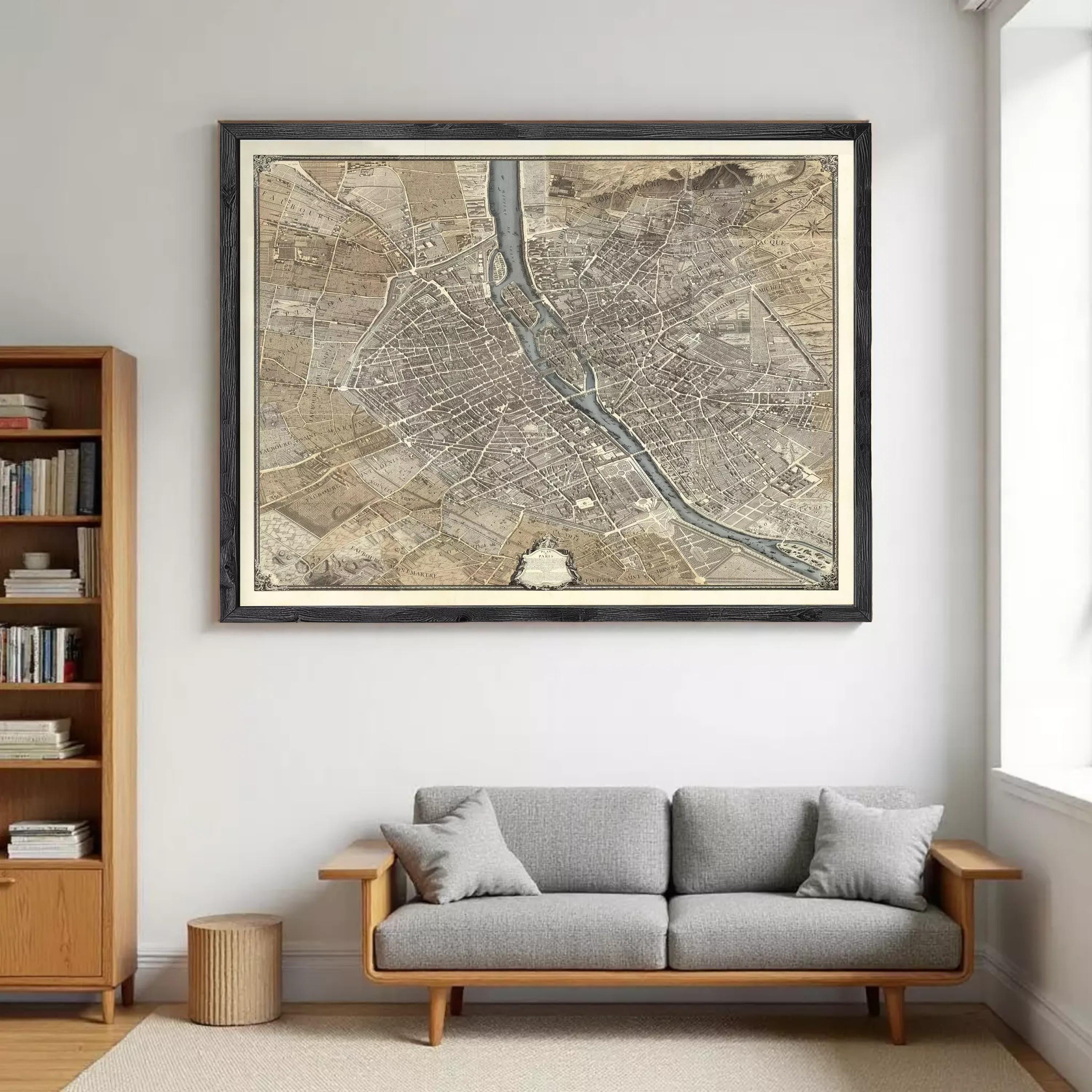 Old Map of Paris 1739 Turgot Map Vintage Map of Paris | Wall Map Print ...