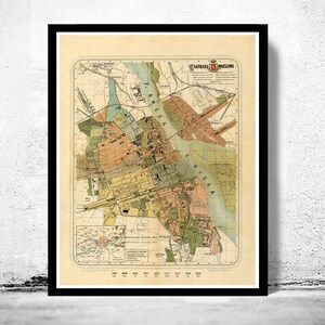 Old Map of Warsaw 1885 Poland Vintage Map | Vintage Map Wall Art Print | Large Map Print | Home Decor Wall Art