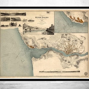 Old Map of Porto Portugal 1833 Map of Oporto Vintage Map | Vintage Map Wall Art Print | Large Map Print | Home Decor Wall Art