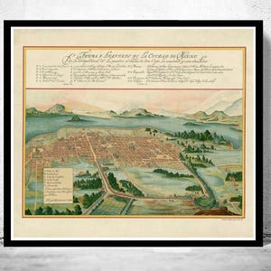 Old Map of Mexico City,  Mexico 1628  | Vintage Map Wall Art Print | Large Map Print | Home Decor Wall Art