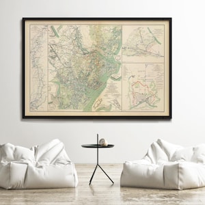 Vintage map of Savannah GA Georgia 1895, United States of America | Wall Map Print image 2