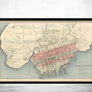 Beautiful Old Map of Charlottetown Canada 1880 Vintage Map | Vintage Map Wall Art Print | Large Map Print | Home Decor Wall Art