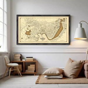 Vintage Cambridge Massachusetts Map 1910 | Antique City Wall Print