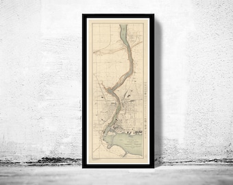 Old map of Niagara Gorge Canada, Niagara Falls Stamford 1913 Vintage Map | Vintage Poster Wall Art Print | Wall Map Print | Old Map Print