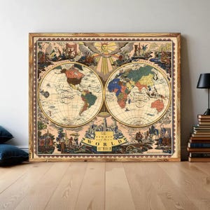 Old Map of The World 1928 Vintage Map  | Vintage World Map