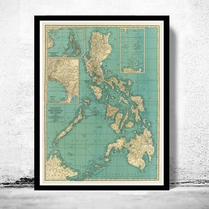 Old Map of Philippine Islands Philippines 1924 Vintage Map | Vintage Map Wall Art Print | Large Map Print | Home Decor Wall Art