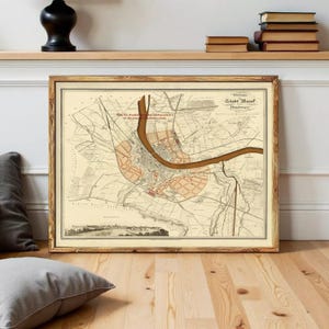 Old Map of Basel Basilea Switzerland Suisse 1860 Vintage Map | Wall Map Print