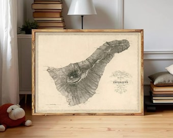 Old Map of Tenerife Canary Islands 1831 Vintage Map | Wall Map Print