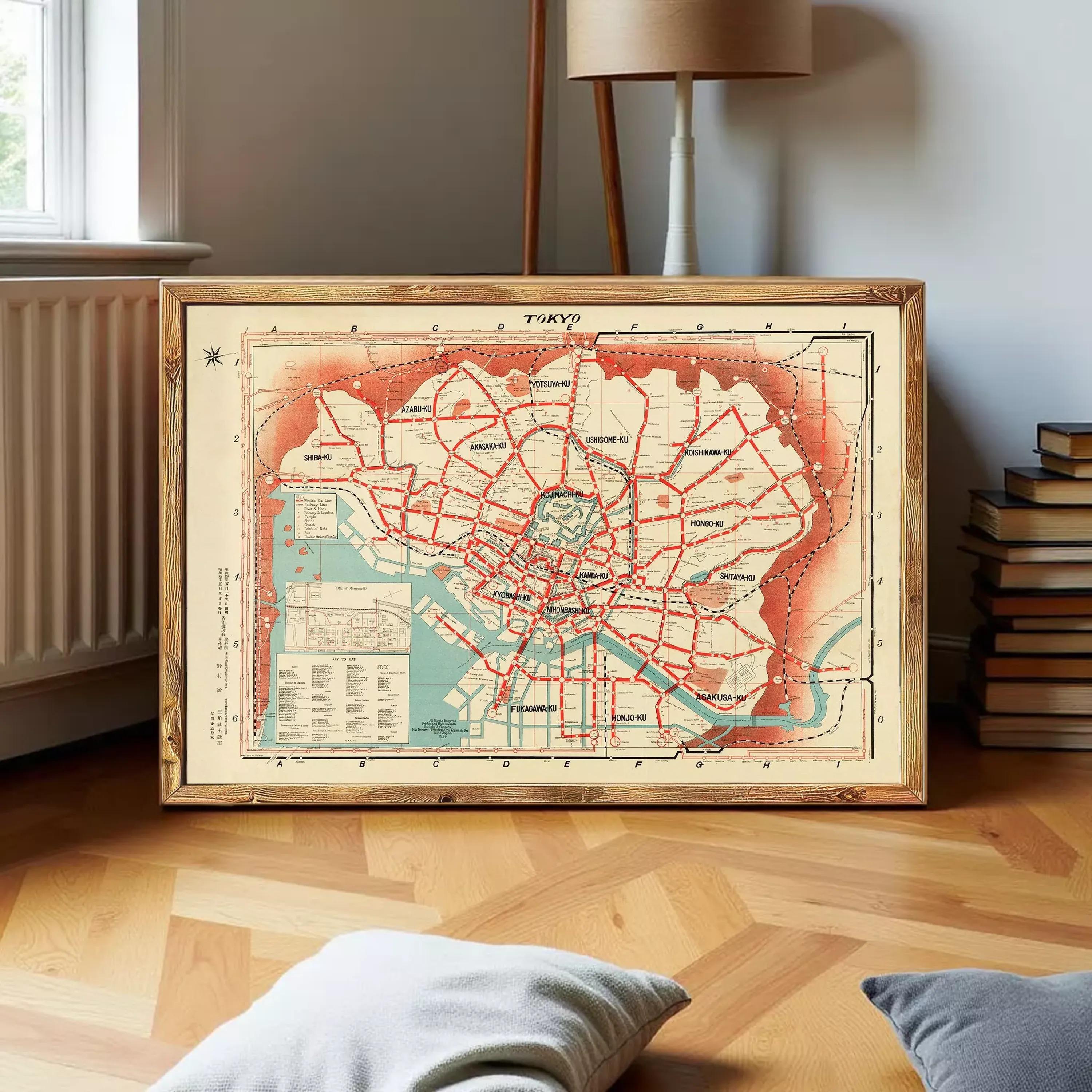 Old Map of Tokyo Japan 1929 Vintage Map | Wall Map Print - Etsy UK