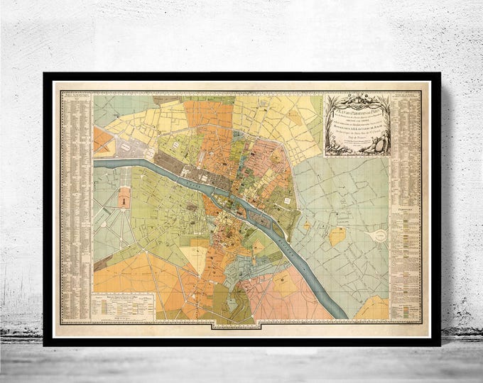 Plan De Paris - Old Map of Paris - Paris Vintage Map - Fine Print on ...