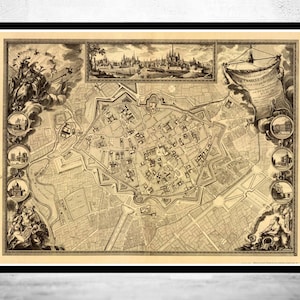 Old Map of Dijon 1759 Vintage Map  | Vintage Map Wall Art Print | Large Map Print | Home Decor Wall Art