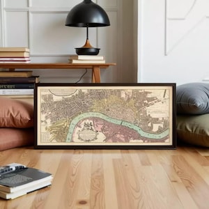 Old Map of London 1736 England United Kingdom Vintage London Map | Wall Map Print