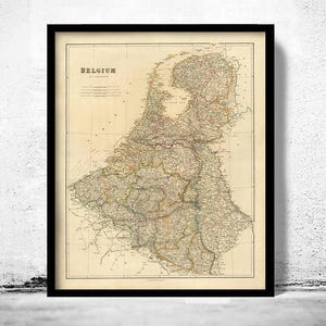Old Vintage Map of Belgium Old Map 1832 | Vintage Map Wall Art Print | Large Map Print | Home Decor Wall Art