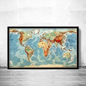 Great World Map Vintage Atlas Mercator projection Vintage Map | World Map Gift World Map Print | Vintage World Map | World Map Wall Art