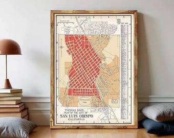 Old Map of San Luis Obispo 1920 California Vintage Map | Wall Map Print